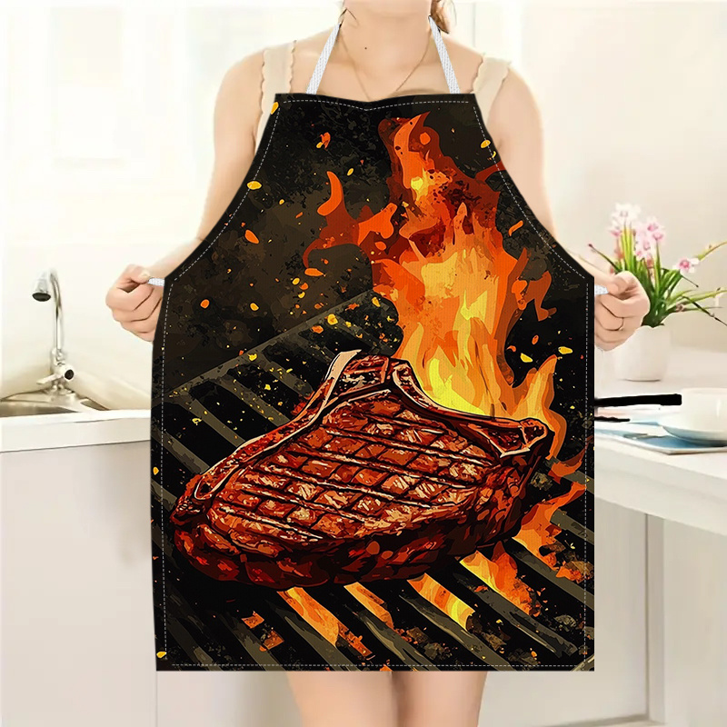 Home Cooking Ideas - Grembiule da BBQ con Stampa Fiamma